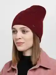 Бордовый однослойная вязаная шапка "Наина"
