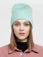 Мятный однослойная вязаная шапка "Наина"