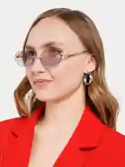 Коралловый яркие солнцезащитные очки без оправы