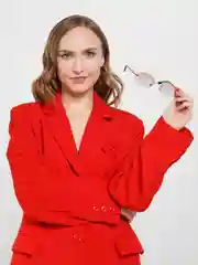Коралловый яркие солнцезащитные очки без оправы