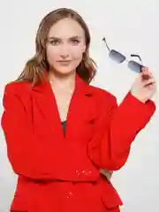 Индиго яркие солнцезащитные очки без оправы