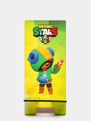 Деревянная подставка под телефон "Brawl stars Леон"