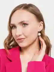 Белый серьги в форме цветка, Xuping, керамика, фианиты