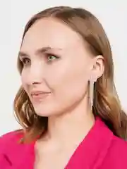 Золотой серьги со стразами, длинные, блестящие