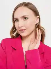 Золотой серьги бижутерные, золотистые, длинные