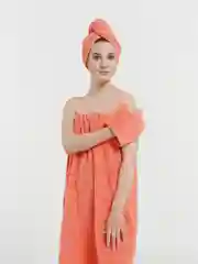 Коралловый набор для сауны женский, махровый, разные цвета, XL-3XL(50-58)