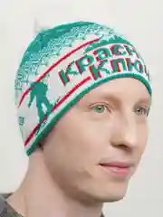 Зеленый шапка осень-зима, промышленной вязки