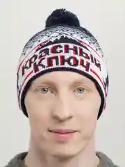 Синий шапка осень-зима, промышленной вязки