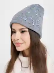 Серый вязаная шапка ВИШНЯ