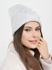 Серый вязаная шапка ВИШНЯ