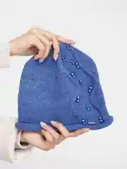 Индиго вязаная шапка ВИШНЯ