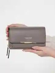 Серый женская сумка на плечо, клатч