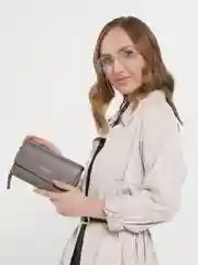 Серый женская сумка на плечо, клатч