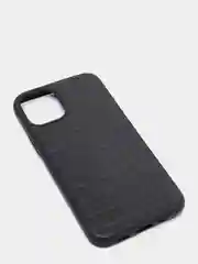 Хром чехол для iPhone 12 / 12 Pro (6.1), 12 Pro Max, 12 Mini, черный, под кожу