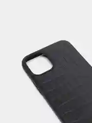 Хром чехол для iPhone 12 / 12 Pro (6.1), 12 Pro Max, 12 Mini, черный, под кожу