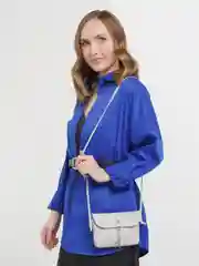 Серый женская мини-сумка клатч из эко кожи
