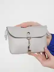 Серый женская мини-сумка клатч из эко кожи