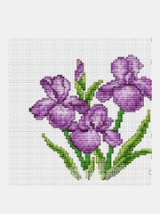 Алмазная мозаика "Три ириса - дар любви" квадратные стразы, 15 х 15 см