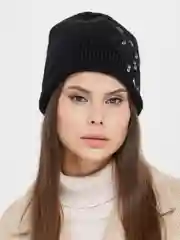 Черный вязаная шапка ВИШНЯ