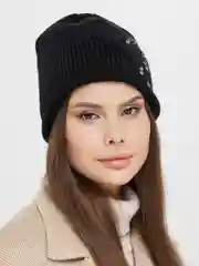 Черный вязаная шапка ВИШНЯ