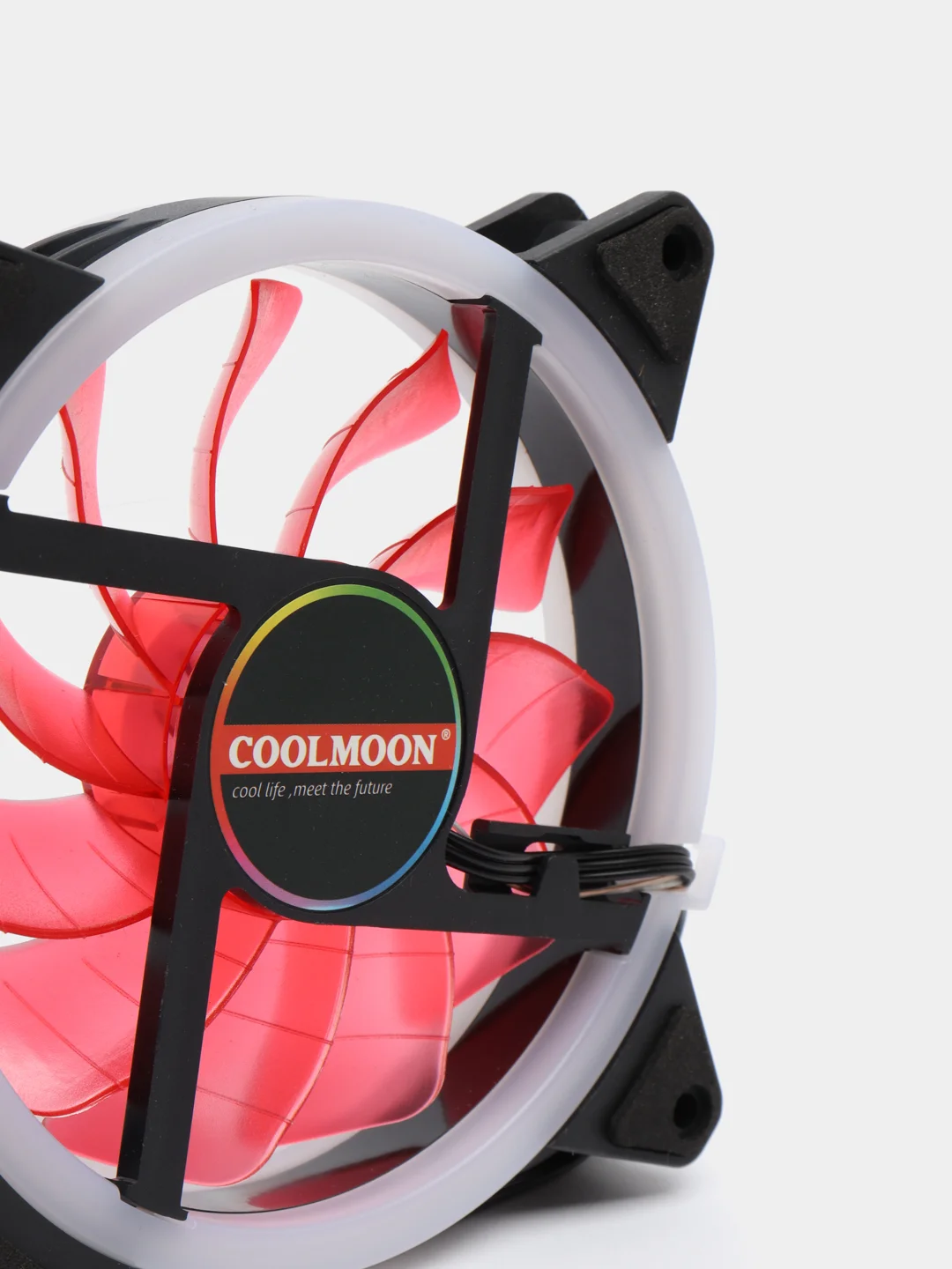 Красный корпусной вентилятор COOLMOON, кулер для компьютера, с подсветкой, 120 мм