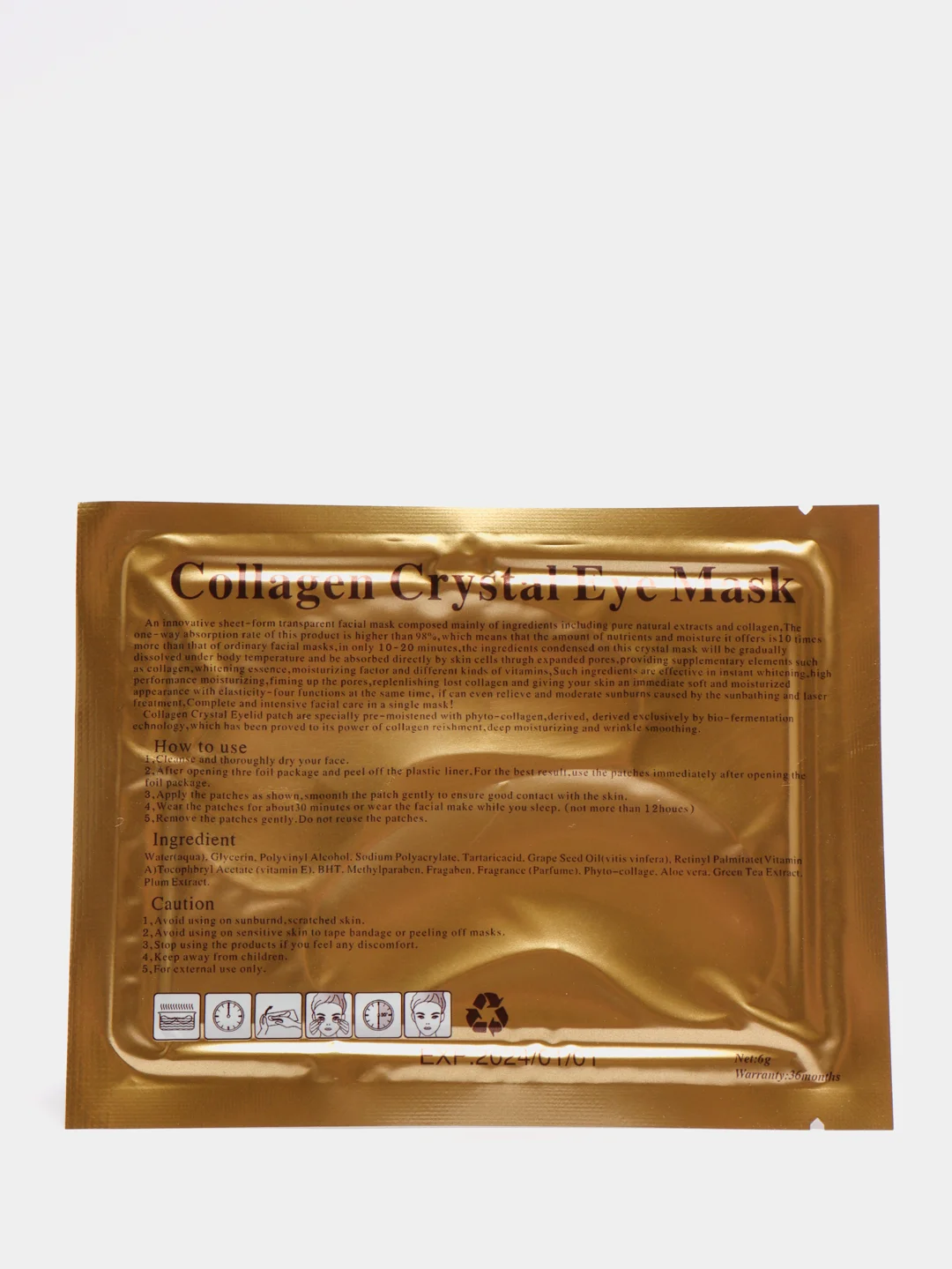 Белый патчи коллагеновые для глаз Collagen Crystal Eye Mask 4 вида