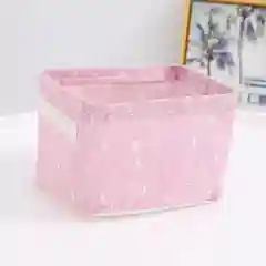 Розовый корзина для хранения из хлопка и льна с водонепроницаемой пропиткой