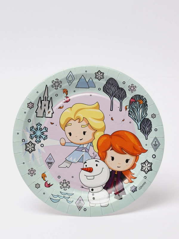 Frozen 2, набор бумажных тарелок, мятный, 6 шт, d 180 мм, чиби