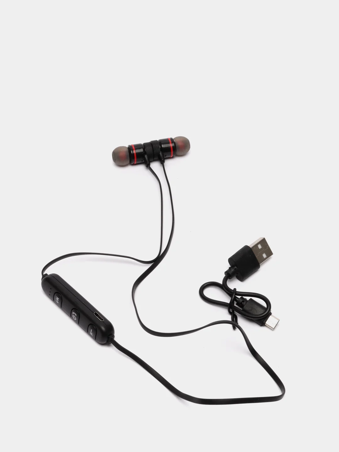 Черный беспроводные наушники Sports Sound Stereo на магнитах