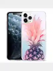 Бежевый чехол для iPhone 11, принт "Ананасы"