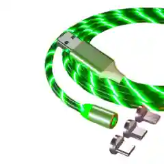 Кабель магнитный светящийся 2.0А+ micro usb, lightning, type c