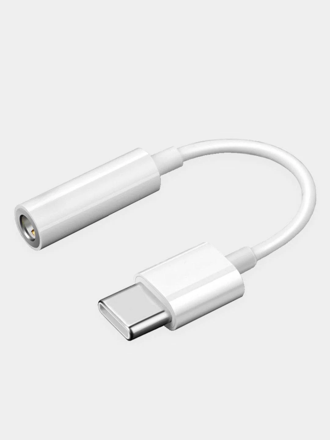 Черный адаптер переходник с USB Type-C на Jack 3,5мм/ белый