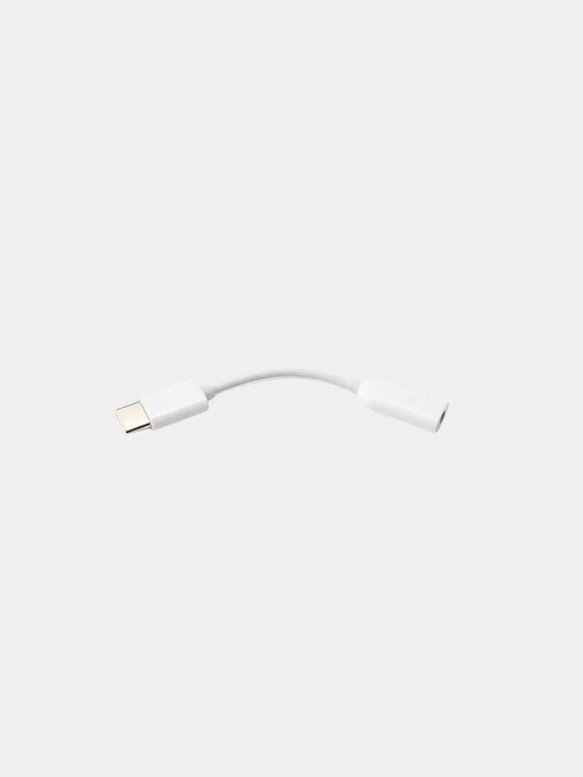 Черный адаптер переходник с USB Type-C на Jack 3,5мм/ белый