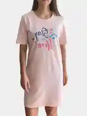 Розовый женская домашняя туника, ночная сорочка