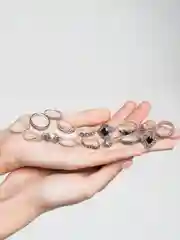Женские кольца винтажные, набор 15 штук