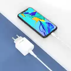 Кабель USB на Lightning "GFPower 06L", 1 метр, 2.4A, белый ПВХ, Apple iPhone 8-pin