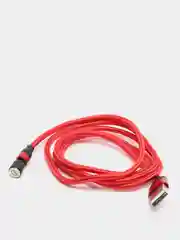 Красный магнитный кабель угловой с быстрой зарядкой 3А для телефона Lightning / micro-USB / Type-C
