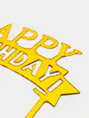Топпер для торта "Happy Birthday" золото