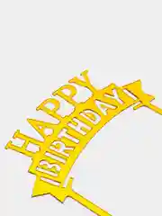 Топпер для торта "Happy Birthday" золото