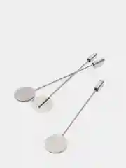 Серебряный основа для броши, бутоньерки с фиксатором и основой, 3 штуки