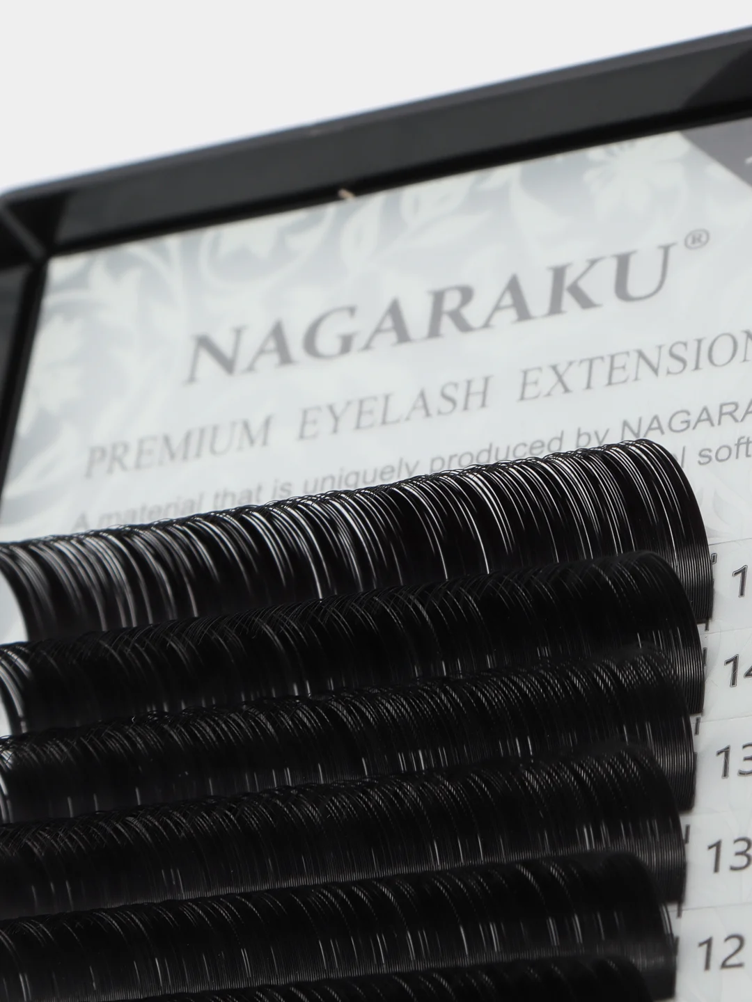 Ресницы для наращивания Nagaraku, MIX D и С изгиб, черные