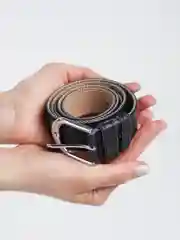 Ремень женский из эко кожи тонкий черный, узкий