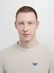 Голубой значок "День победы! 9 мая", 23 мм