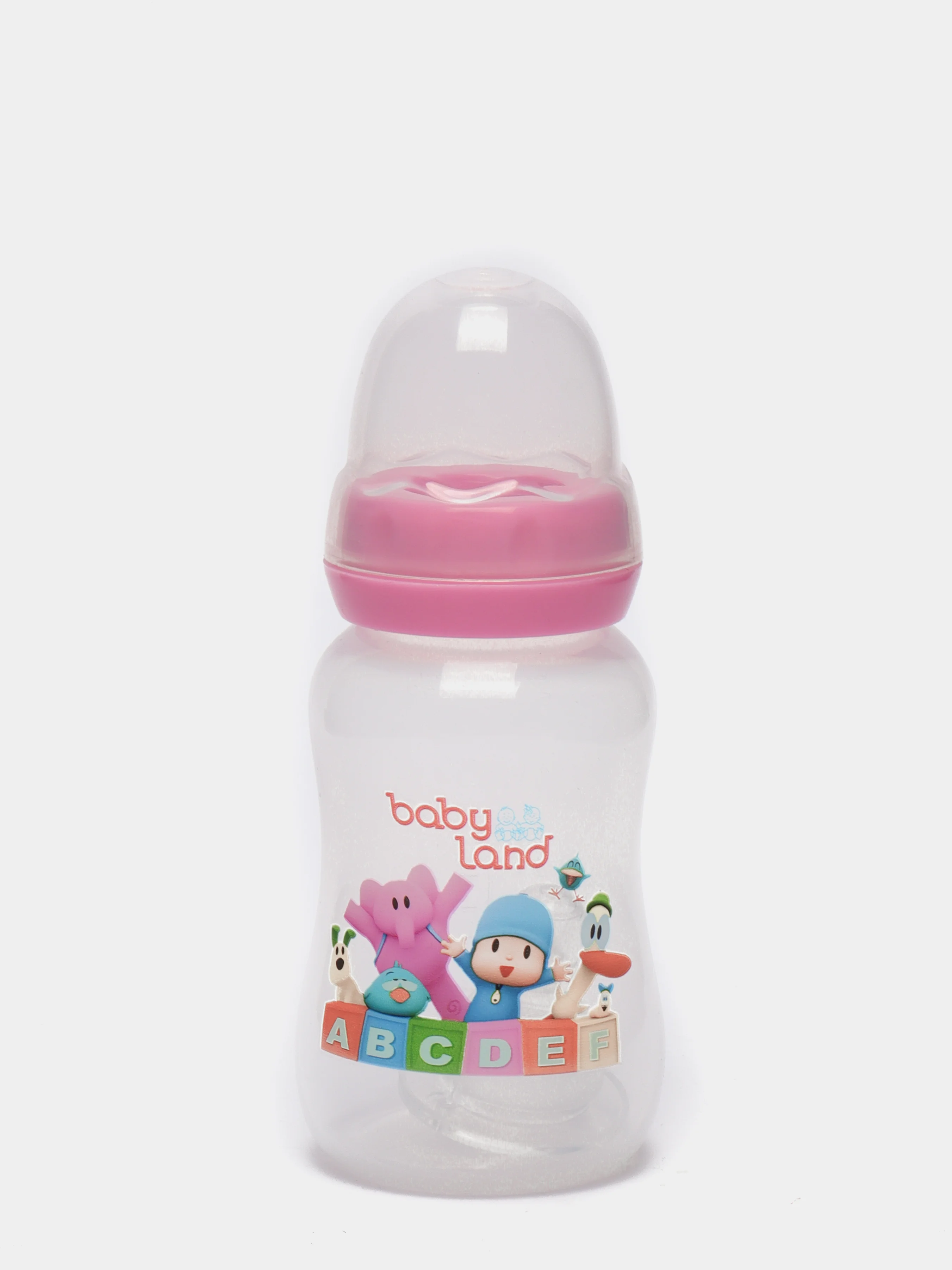 Розовый бутылочка Baby Land 150 мл с силиконовой классической соской в блистере