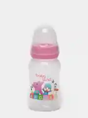 Розовый бутылочка Baby Land 150 мл с силиконовой классической соской в блистере
