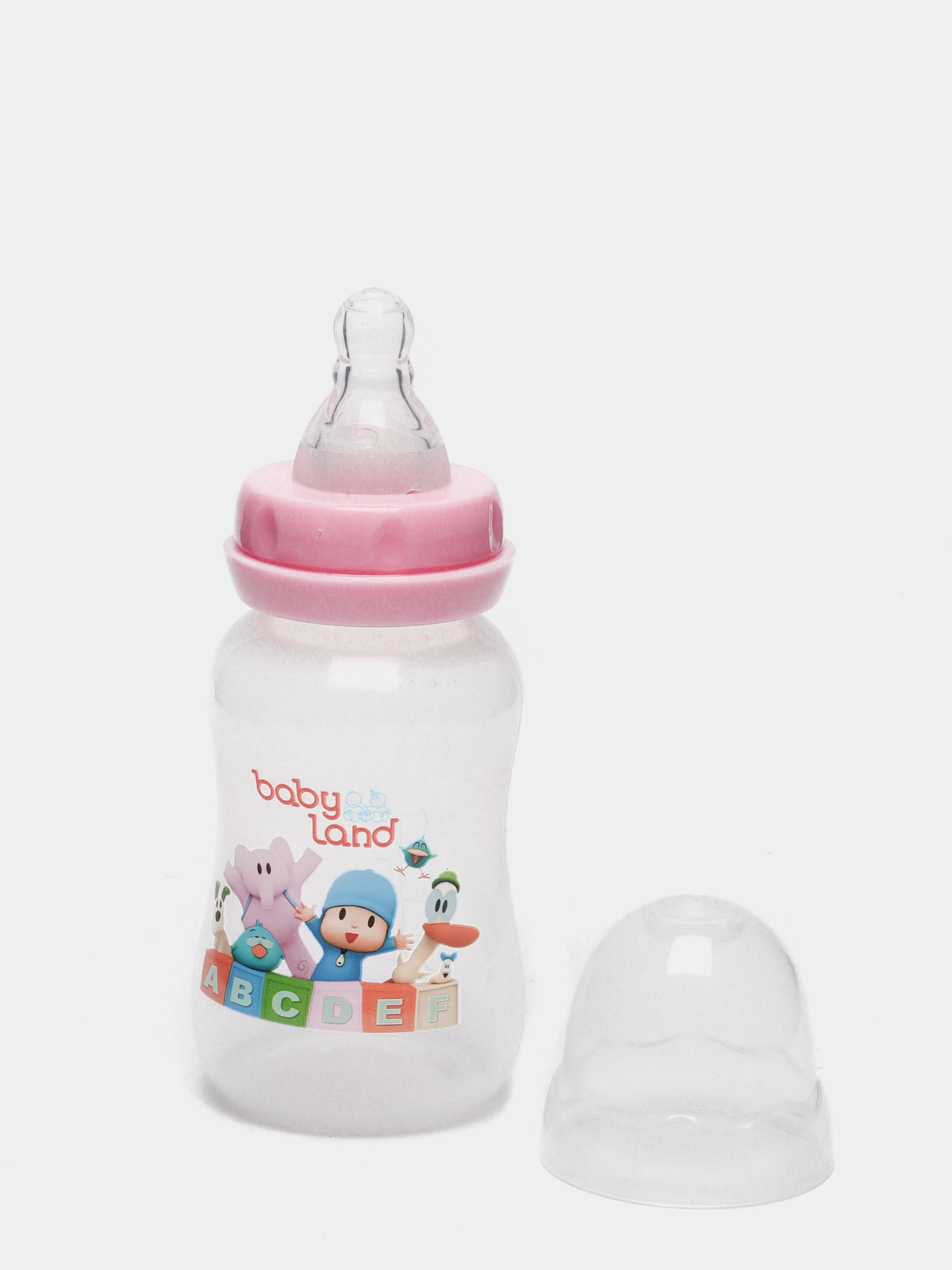 Розовый бутылочка Baby Land 150 мл с силиконовой классической соской в блистере