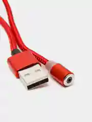 Красный магнитный кабель для зарядки телефона, коннекторы: microUSB, Lightning, Type-C, адаптер