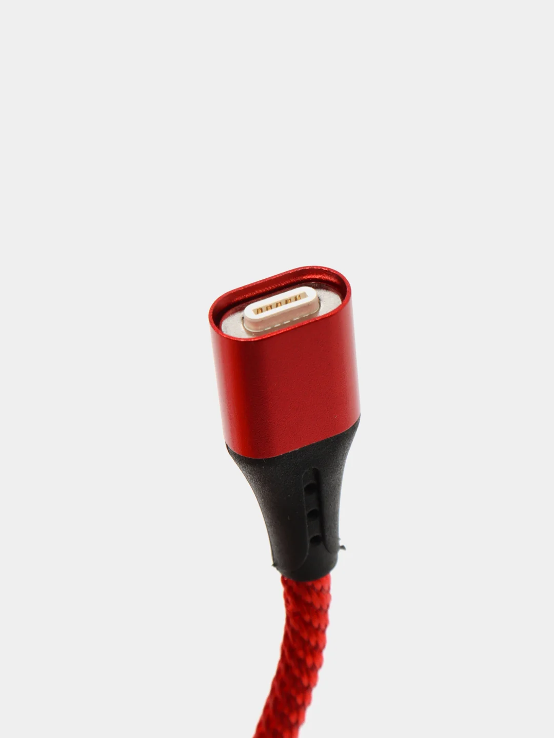 Красный магнитный кабель с быстрой зарядкой 3А и разъемы micro-USB / Type-C / iPhone Lightning