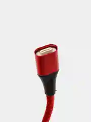 Красный магнитный кабель с быстрой зарядкой 3А и разъемы micro-USB / Type-C / iPhone Lightning