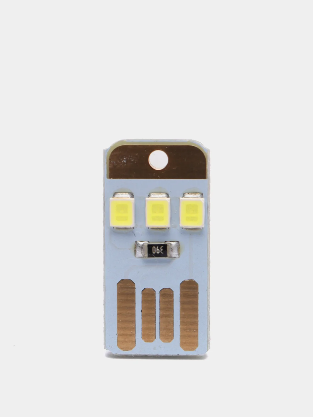 Белый брелок USB фонарик